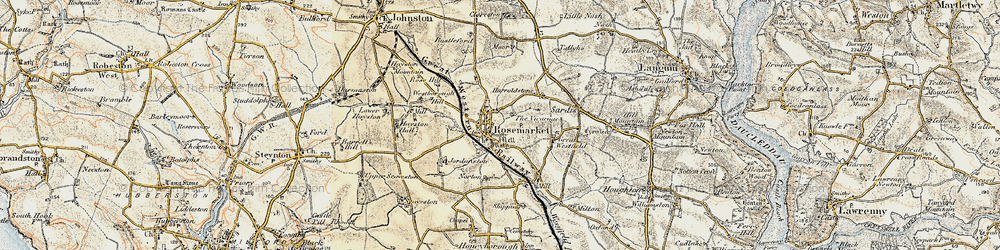 Old map of Rosemarket in 1901-1912