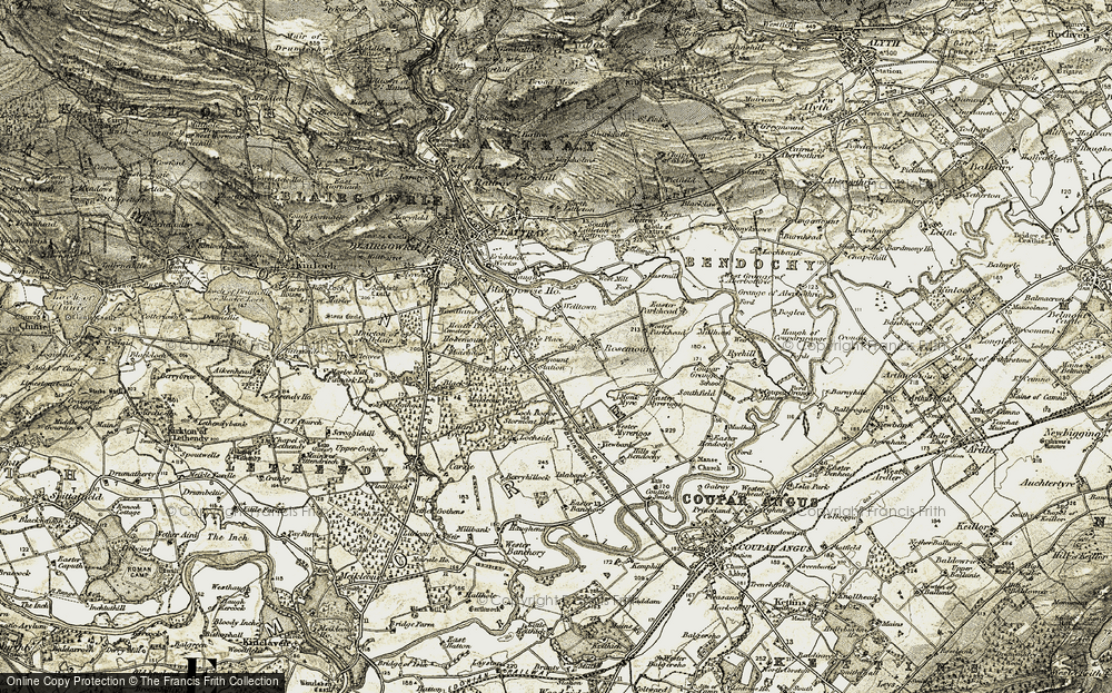 Old Map of Historic Map covering Wester Parkhead in 1907-1908