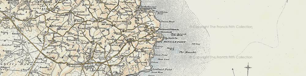 Old map of Rosenithon in 1900