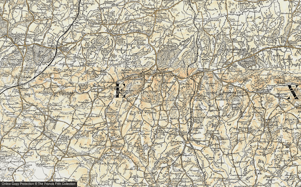 Old Map of Roser's Cross, 1898 in 1898
