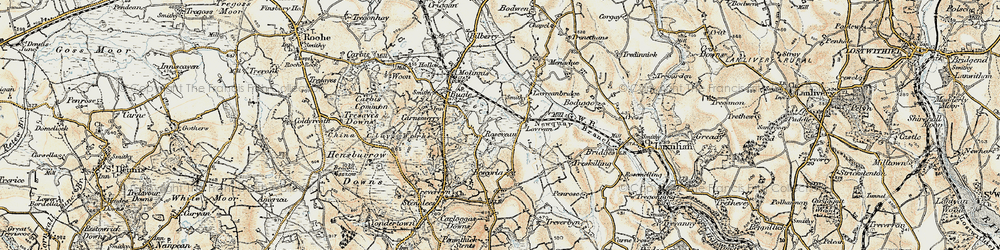 Old map of Rosevean in 1900