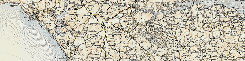 Old map of Rosevear in 1900