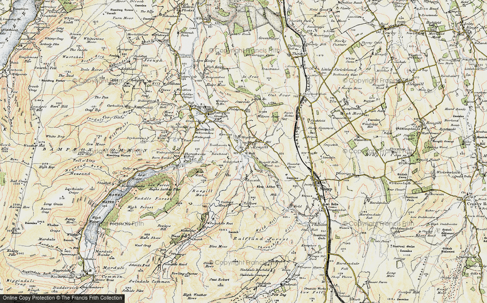 Old Map of Historic Map covering Bewbarrow Crag in 1901-1904