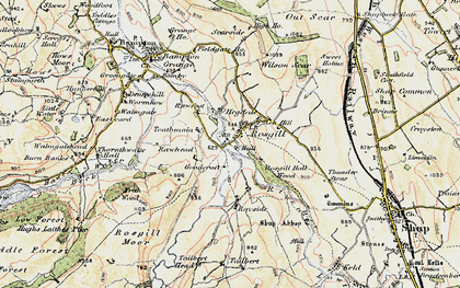 Old map of Langhowe Pike in 1901-1904