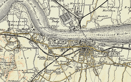 Old map of Rosherville in 1897-1898