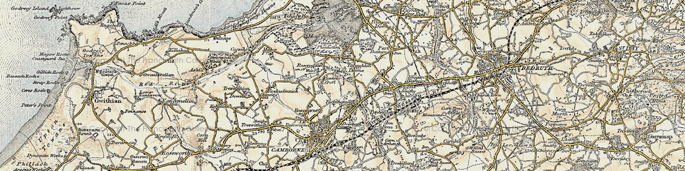 Old map of Roskear Croft in 1900