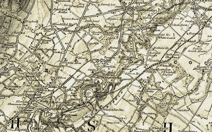 Old map of Roslin in 1903-1904