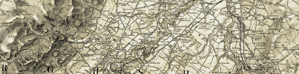 Old map of Roslin in 1903-1904