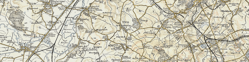 Old map of Rosliston in 1902