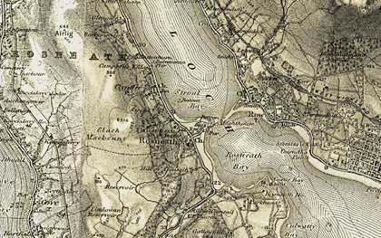 Old map of Rosneath in 1905-1907