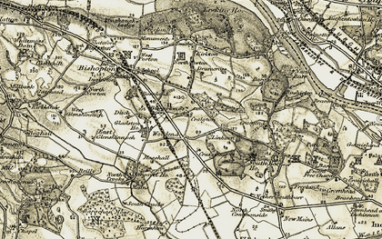 Old map of Rossland in 1905-1906