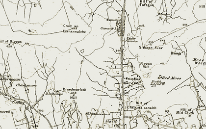 Old map of Braedmarloch Hill in 1911-1912