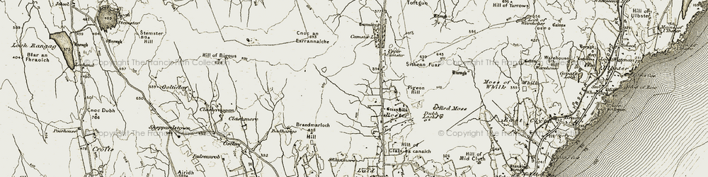 Old map of Braedmarloch Hill in 1911-1912