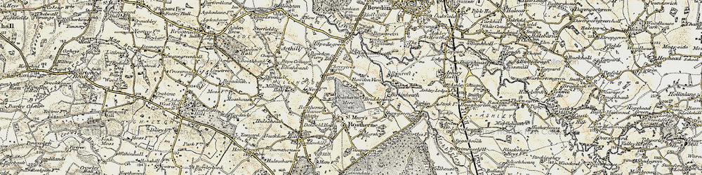 Old map of Rostherne Mere in 1902-1903