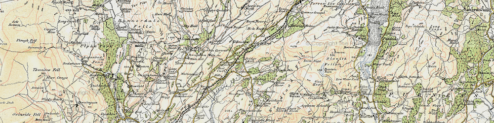 Old map of Rosthwaite in 1903-1904