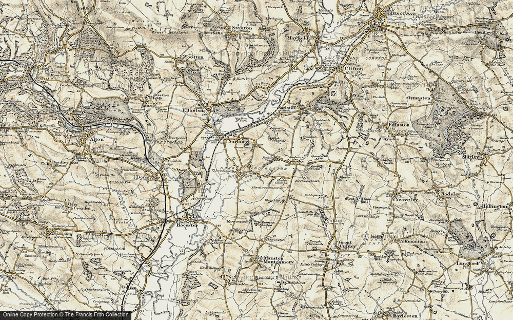 Old Map of Roston, 1902 in 1902