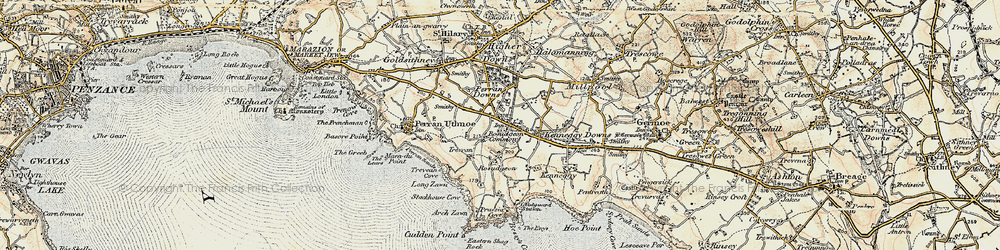 Old map of Rosudgeon in 1900