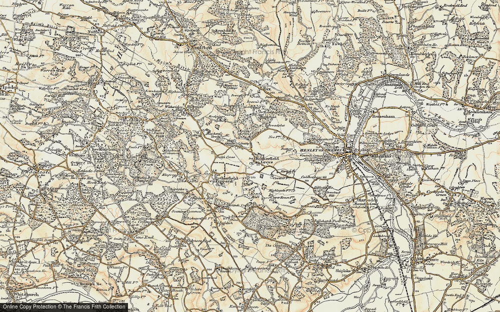 Old Map of Rotherfield Greys, 1897-1909 in 1897-1909