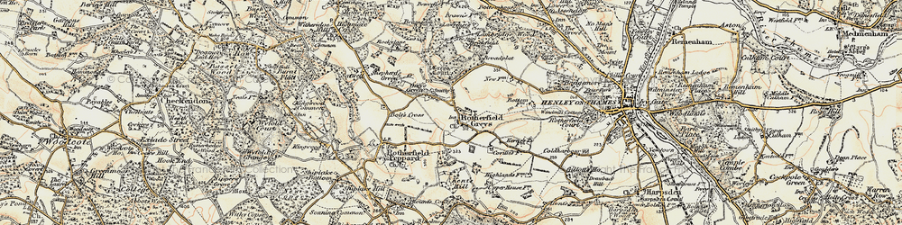 Old map of Rotherfield Greys in 1897-1909