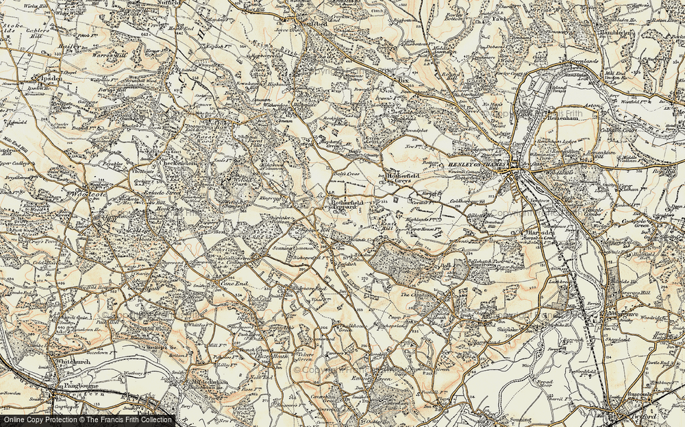 Old Map of Historic Map covering Peppard Common in 1897-1909