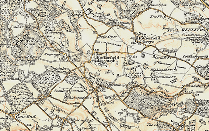 Old map of Rotherfield Peppard in 1897-1909