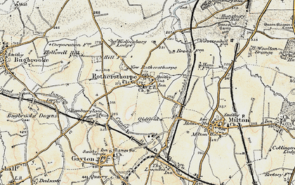 Old map of Rothersthorpe in 1898-1901