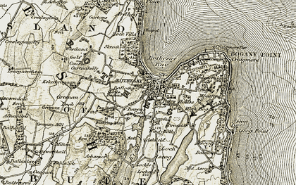 Old map of Rothesay in 1905-1907