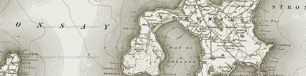 Old map of Bay of Bomasty in 1911-1912