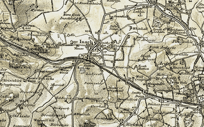 Old map of Rothney in 1908-1910