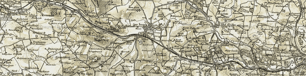 Old map of Rothney in 1908-1910