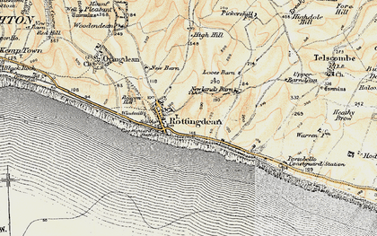 Old map of Rottingdean in 1898