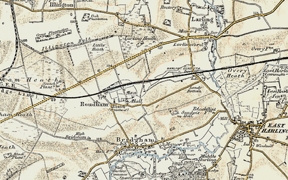 Old map of Roudham in 1901