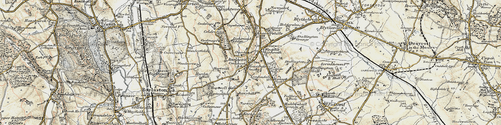 Old map of Rough Close in 1902