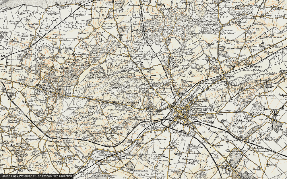 Old Map of Rough Common, 1898-1899 in 1898-1899
