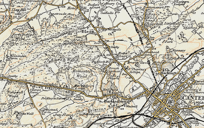 Old map of Rough Common in 1898-1899