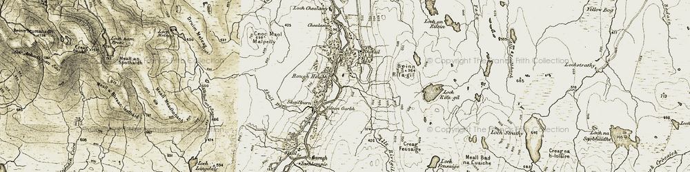 Old map of Allt Rivigill in 1910-1912