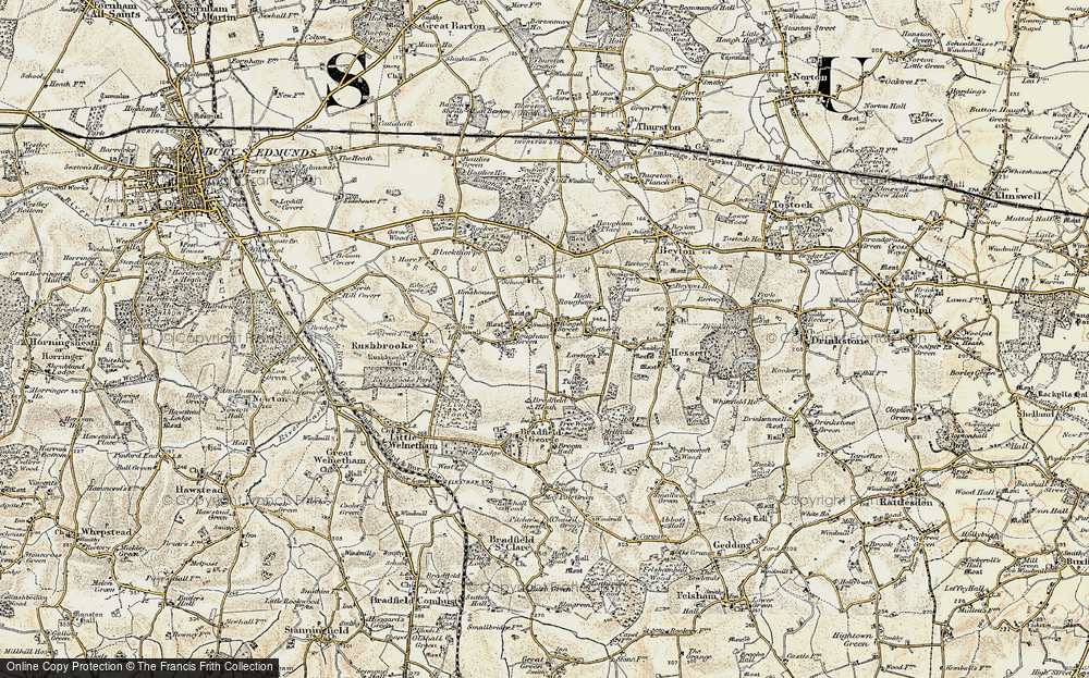 Old Map of Rougham, 1899-1901 in 1899-1901