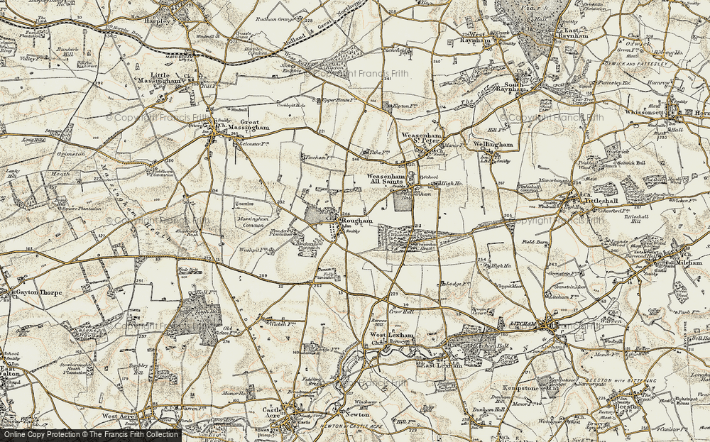 Old Map of Rougham, 1901-1902 in 1901-1902