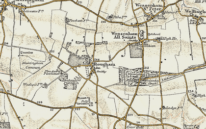 Old map of Rougham in 1901-1902