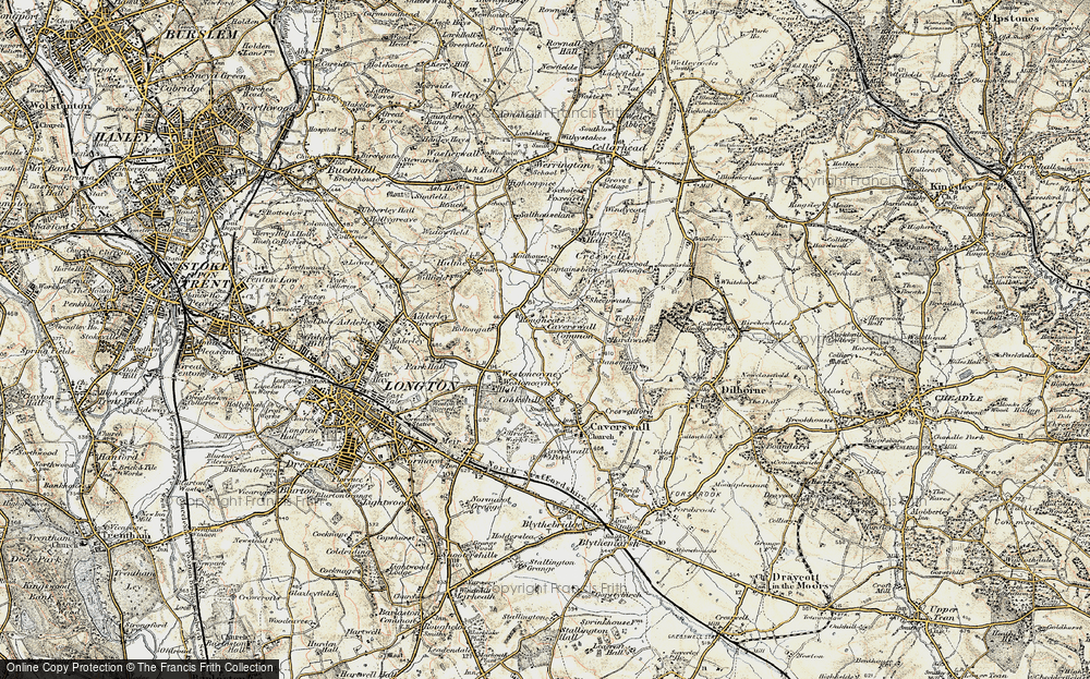 Old Map of Historic Map covering Tickhill in 1902