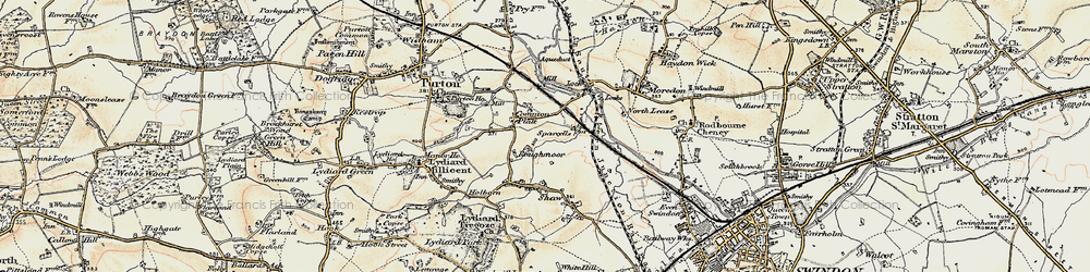 Old map of Roughmoor in 1898-1899