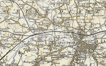 Old map of Roughmoor in 1898-1900