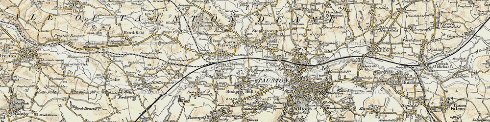Old map of Roughmoor in 1898-1900