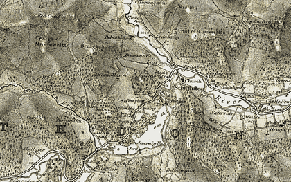 Old map of Breagach Hill in 1908-1909