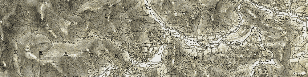 Old map of Breagach Hill in 1908-1909