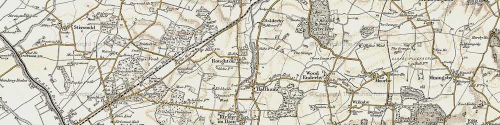 Old map of Roughton in 1902-1903