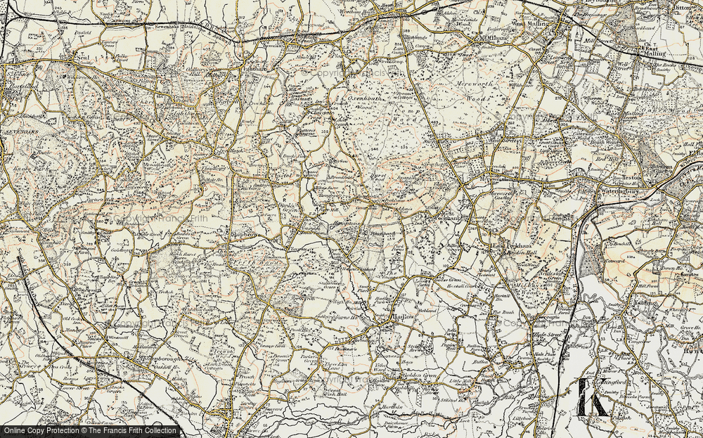 Old Map of Roughway, 1897-1898 in 1897-1898
