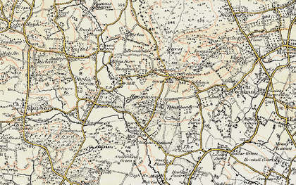 Old map of Roughway in 1897-1898