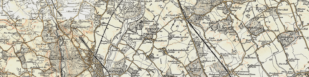 Old map of Round Bush in 1897-1898
