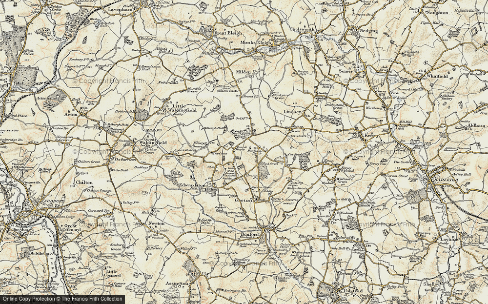 Old Map of Historic Map covering Bull's Cross Wood in 1898-1901